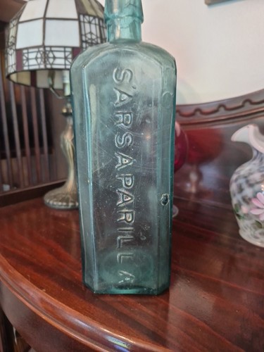 Antike Dr. Townsend's Sarsaparilla Flasche mit appliziertem Deckel New York N.Y. - Bild 4 von 9