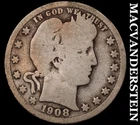 1908-S Silver Barber Quarter - Scarce  Semi-key  Better Date  No Reserve  #i7609