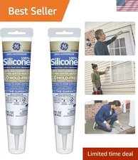 Silicone Caulk Window Door Sealant Clear Waterproof 2 Pack 2.8oz