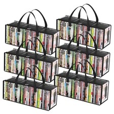 DVD Storage Bags Pack, Clear PVC DVD Case Holder DVD 20.5"L x 6.3"W x 7.9"H 6