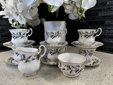 Royal Albert Brigadoon Tea Set 6 Cups Saucers Milk Jug Sugar Bowl