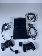 Sony PlayStation 2 Black NTSC Console with 2 Controllers 8MB Memory Card Working