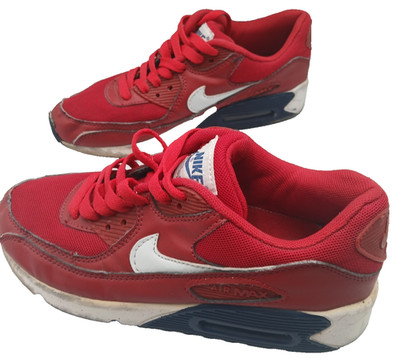 Nike Schuhe Herren 6 UK Air Max 90 Turnschuhe Rot Blau 2011 Sneaker Größe EU 40 