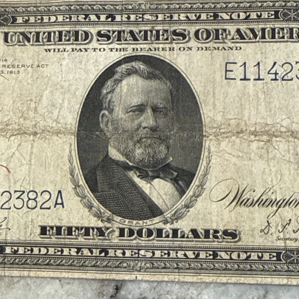 1914 $50 Large Size FRN Richmond (5-E) Fr. 1042 - Image 3 of 4