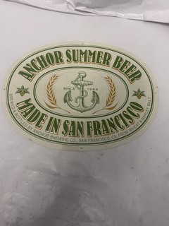 Anchor Summer Ale Beer Anchor Brewing Company San Francisco Metal Tin Sign