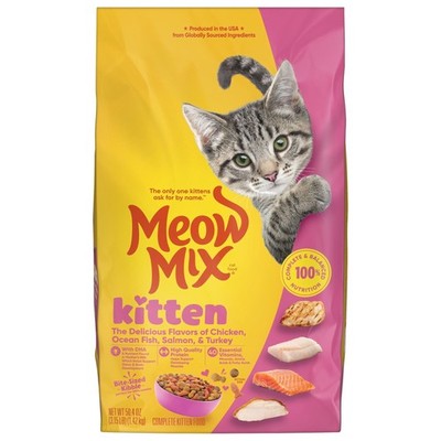 Meow Mix Kitten Li l Nibbles Dry Cat Food for Kittens, 3.15 lb. Bag
