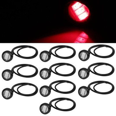 10x 9W 18mm Red Eagle Eye Grille Tail Turn Signal Fog Lamp Side Marker Light