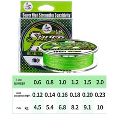 Leuchtendes Grün Angelleine 100 M 4-Strang Geflochten Glatteres Casting