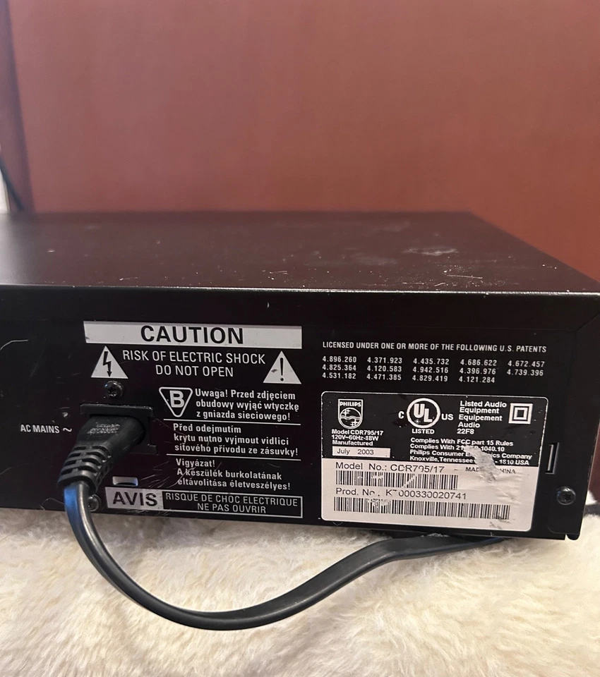 Philips CDR775 Audio CD Recorder Player Dual Deck Tested Works W/ Remote - Image 3 of 4