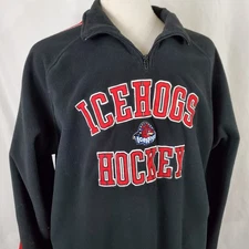 CCM x Reebok Rockford IceHogs 1/4 Zip Fleeve Jacket Mens Large AHL Hockey Minors