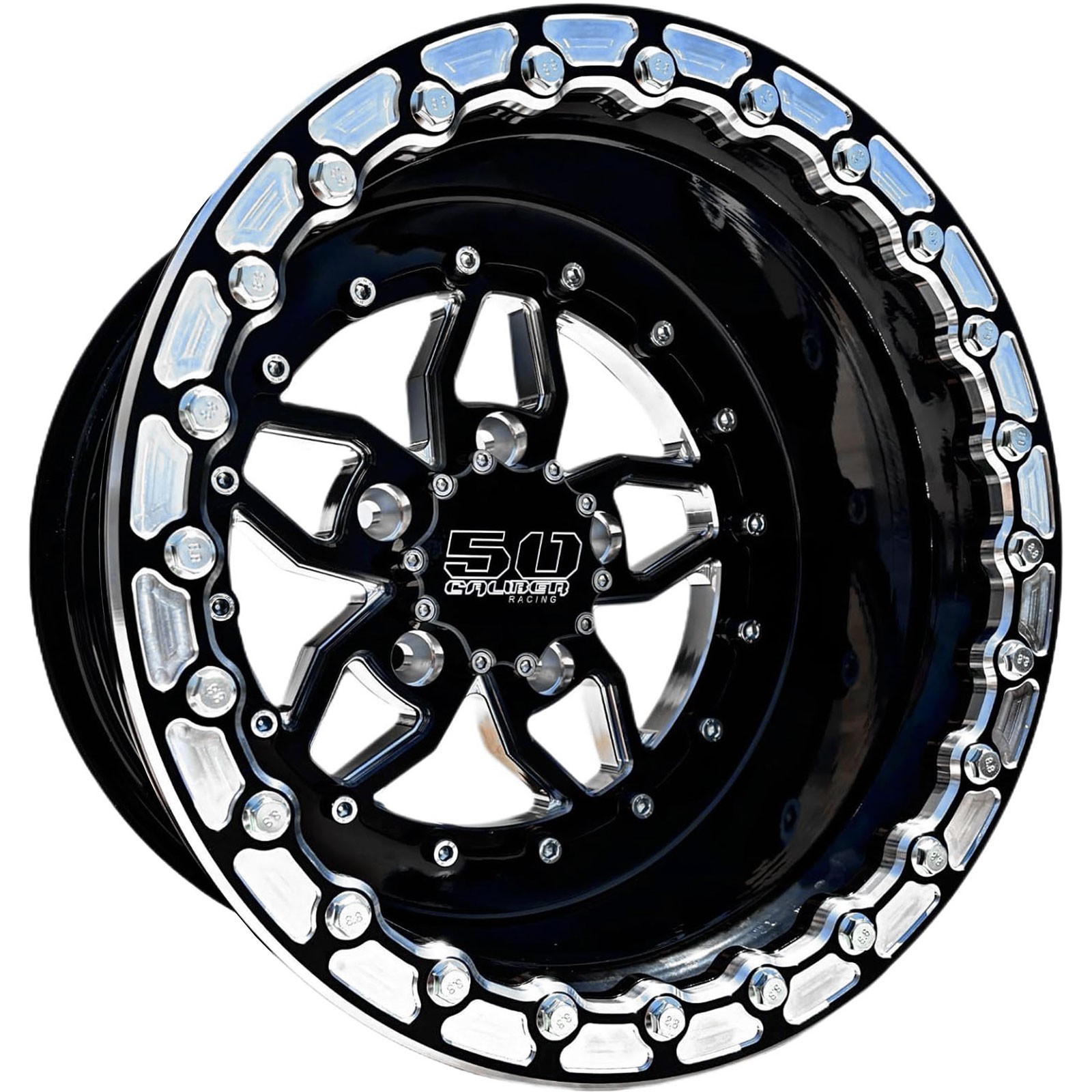 5x114.3 50 Caliber Racing 501 Beadlock Wheel 15x8 5/3 Polaris RZR Turbo ...