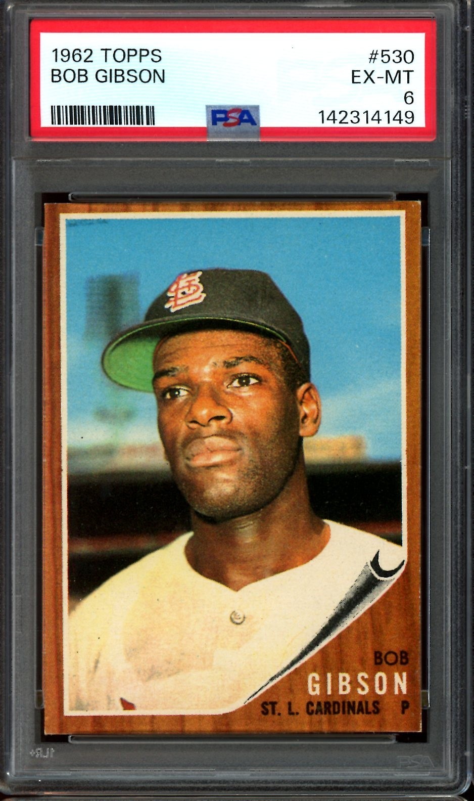 1962 Topps Baseball #530 Bob Gibson PSA 6