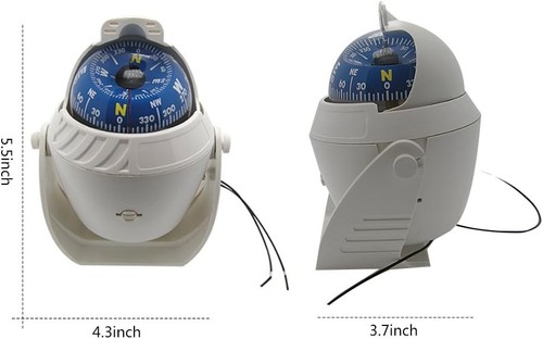 LED Backlit Marine Digital Compass for Car, Boat & Truck - Adjustable Navigation - Imagen 6 de 8