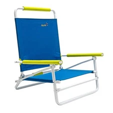 SunnyFeel Low Folding Beach Chair for Adults, Lightweight Beach Chair, Blue