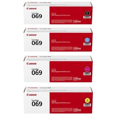 Canon 069 Toner Cartridge Set Black,Cyan,Magenta,Yellow, Pack Of 4 - New Oem