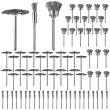 75Pcs Wire Brushes Set Steel Wire Brush Polishing Wheels Full Kit 1/8" Shank Acc