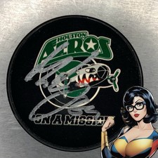 AHL Houston Aeros Unknown Signature Souvenir Hockey Puck