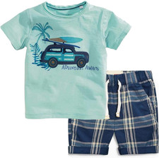 Summer Fashion Boy Casual Short Sleeve T-Shirt and Shorts Set