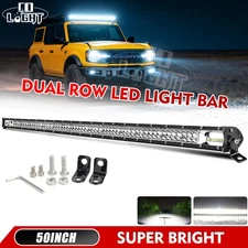 Dual Row 50" inch LED Light Bar Flood Spot Combo Roof Driving Truck Boat SUV 52"