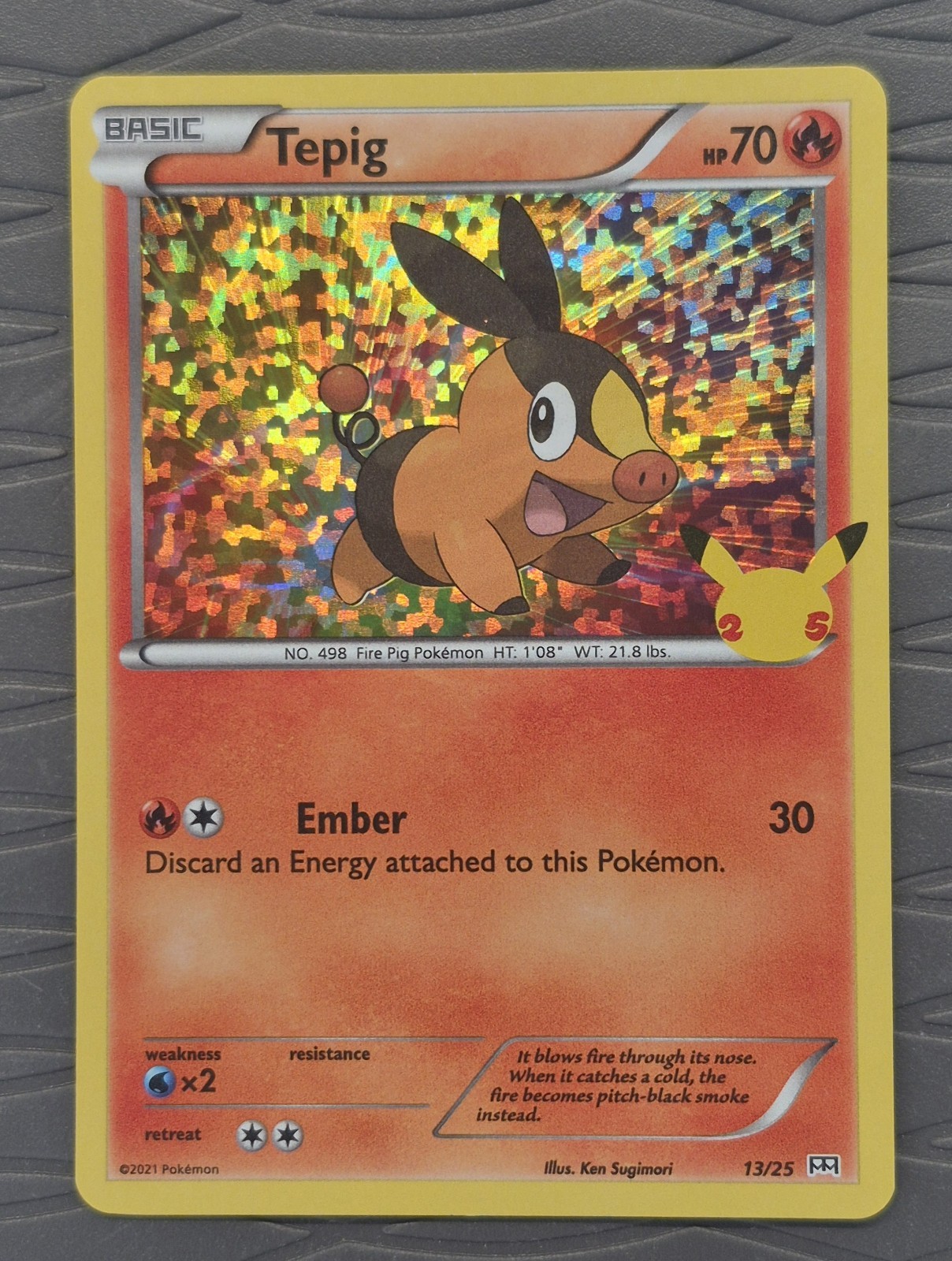 Tepig 13/25 Holo McDonald's 25th Anniversary Pokemon Card