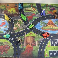 Dinosaur Figures Animals Toys Lot of 10 with Play Mat