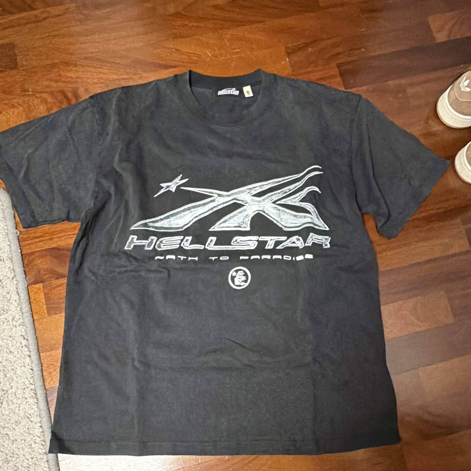 Hellstar T-shirt uomo nera girocollo manica corta S oversize con stampa grafica