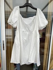 Off Shoulder Puff Sleeve Dress WHITE SIZE 24