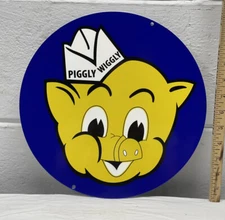 Piggly Wiggly Metal Sign The Original Self Service Station Automotive Gas Oil
