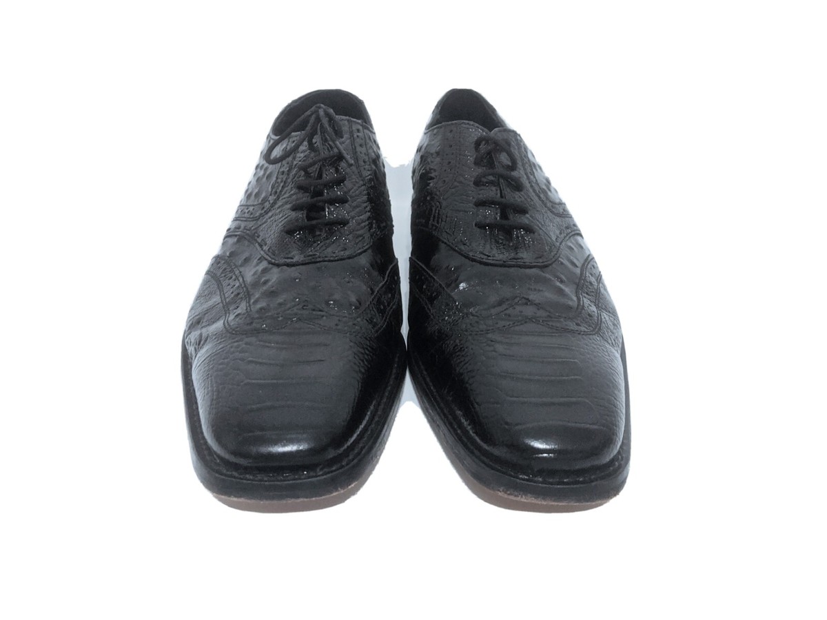 Stacy Adams Black Crocodile Leather Mens Oxford Shoes 10M | eBay