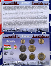 Littleton World Coin Set Hungary w/card 1995-2009 UNC 200 Forint 2009 50,100