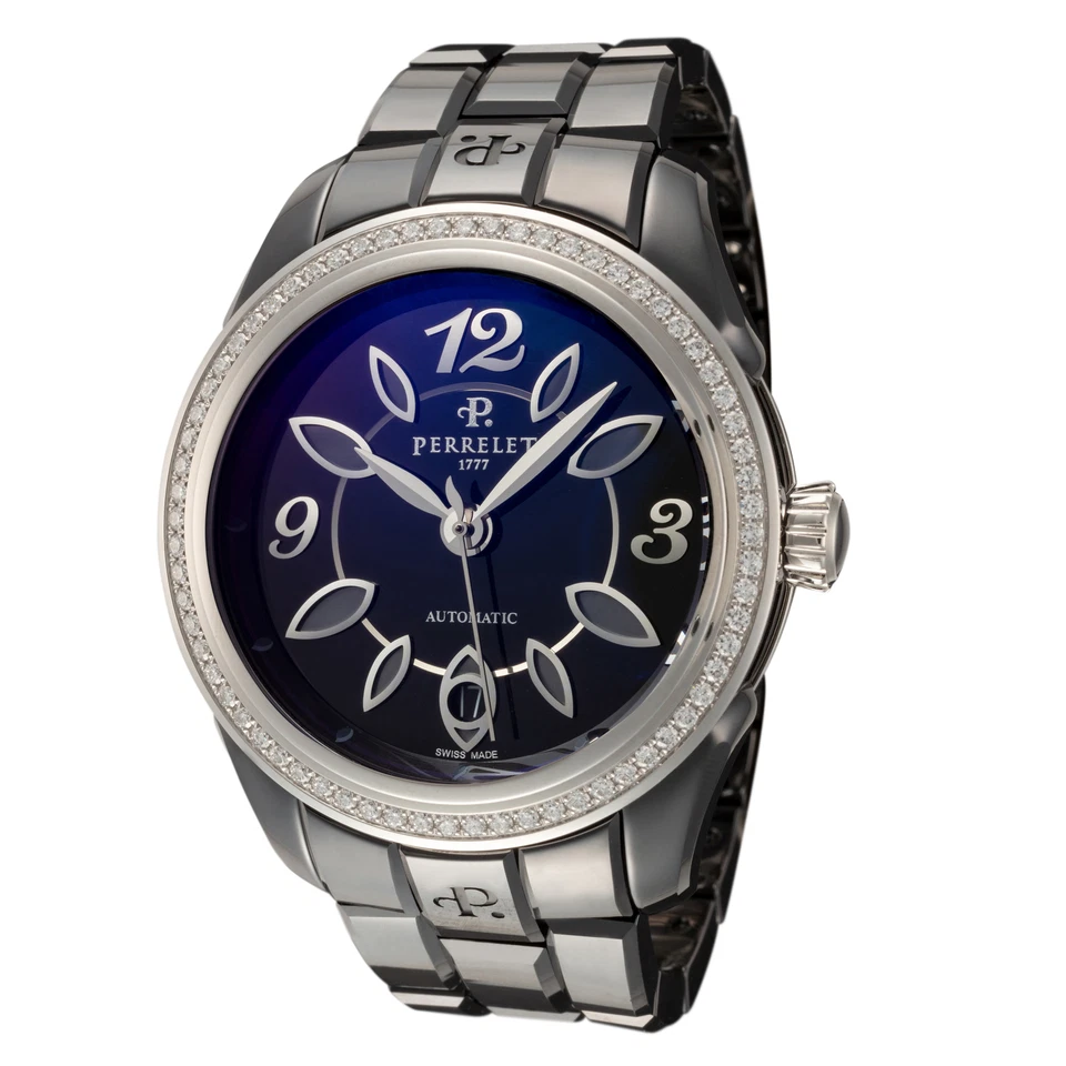 Perrelet Women's A2041-BA Classic Eve 40mm Black Dial Ceramic Watch