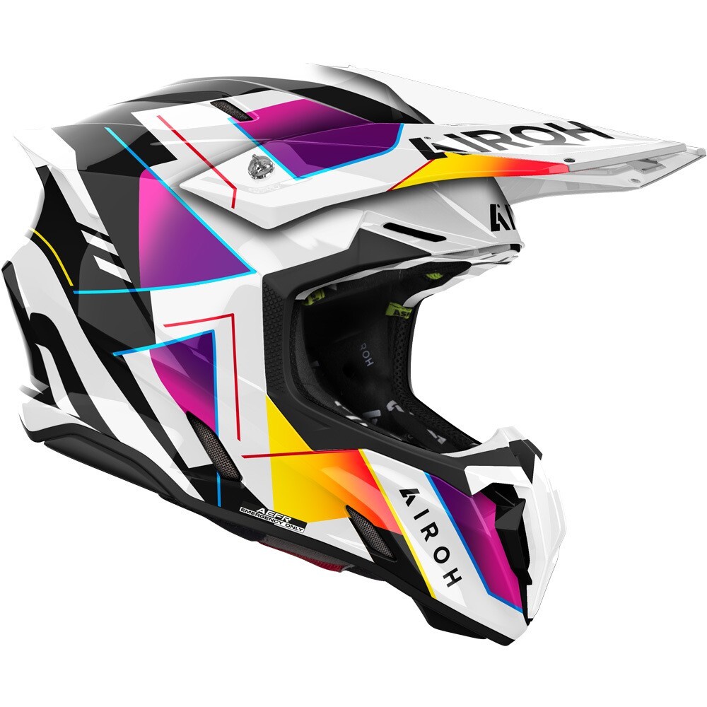 Airoh Twist フルフェイスヘルメット AIROH TWIST 3.0 Rainbow Gloss Motocross MX Helmet HATWI3064 Size