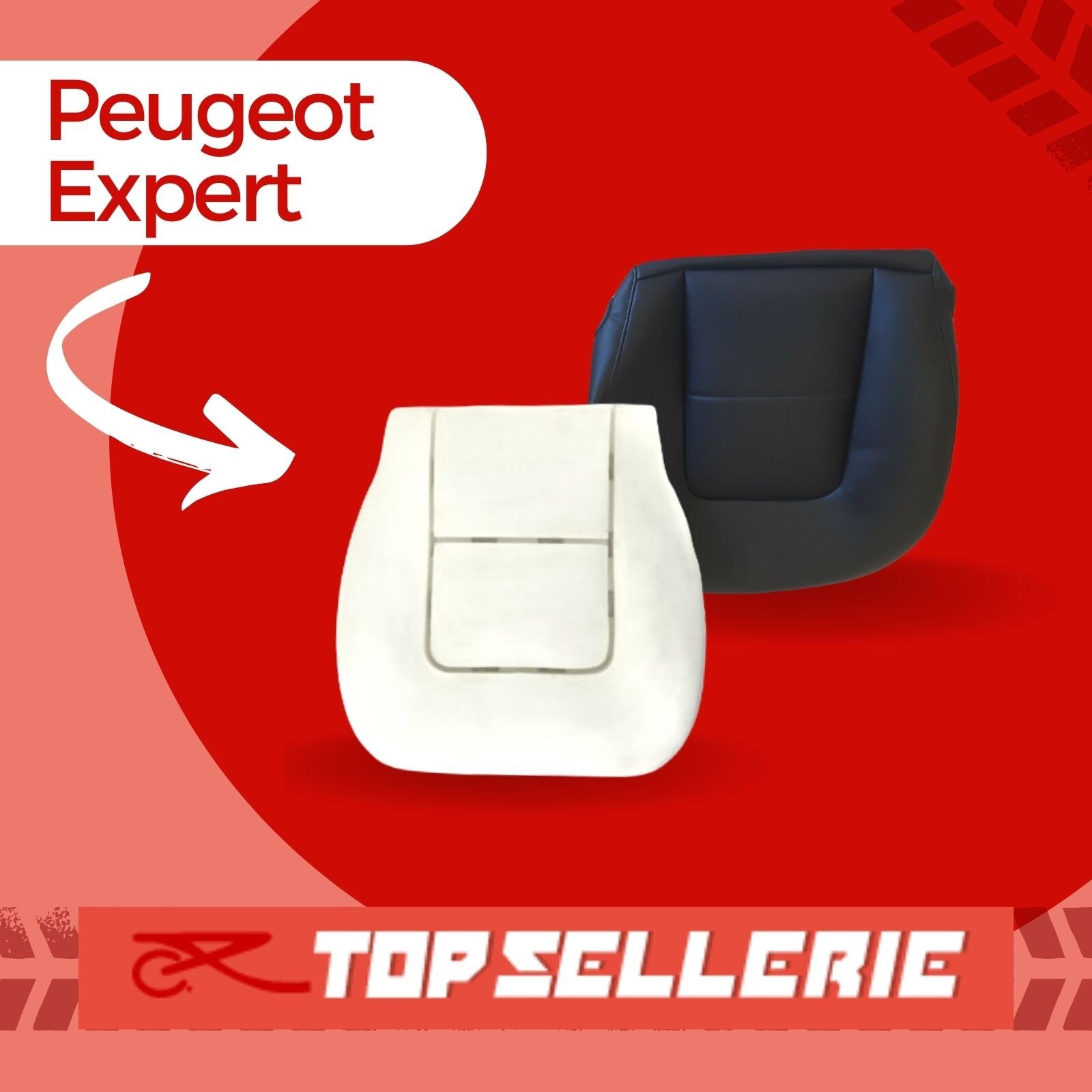 Mousse d'assise et housse Peugeot Expert 2002-2006 pour éliminer le mal de dos en utilitaire
