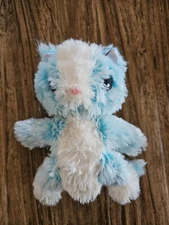Moose SCRUFF-a-LUVS Cat Plush AQUA 25cm approx Stuffed Animal Blue White