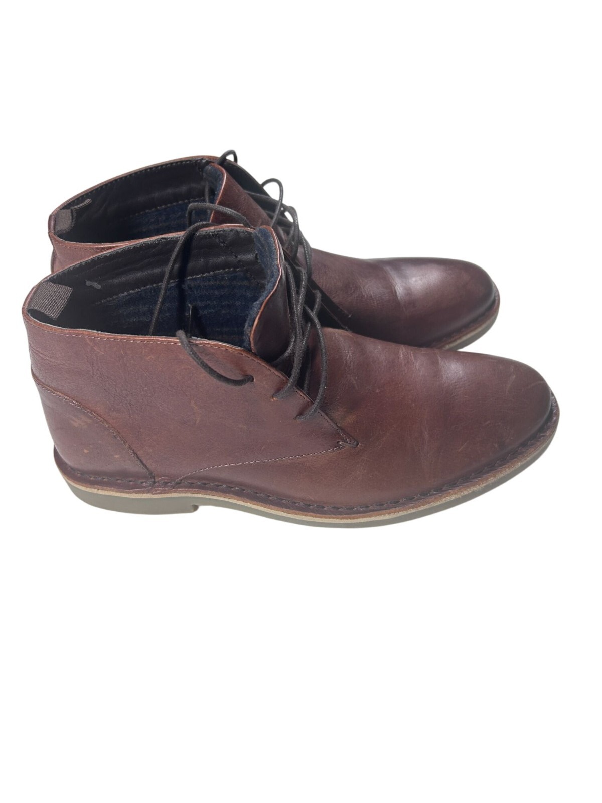 Aiden & Mason Shoes Mens Brown Leather Chukka Boots Size 8 With Crepe Sole