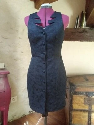Robe T40 M "De Paris à New York" FAUST vintage, fabriquée en France 100% coton - Photo 1/4