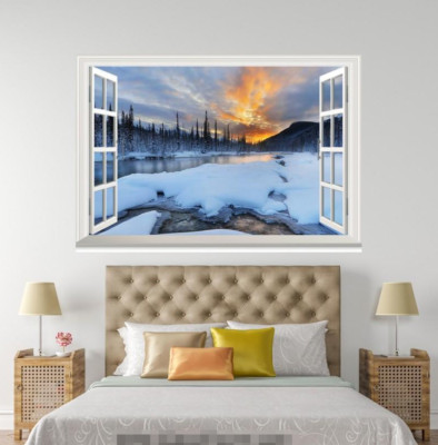 3D Himmel Schnee 5762 Offen Windows WallPaper Wandbilder Mauer Druck Deco Carly