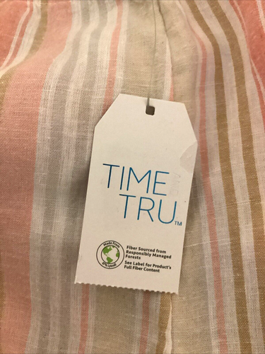 TIME AND TRU CAMICIA SMANICATA CON BOTTONI STRISCIA CAMPANA CORALLO Tg 3XL* - Foto 9 di 10