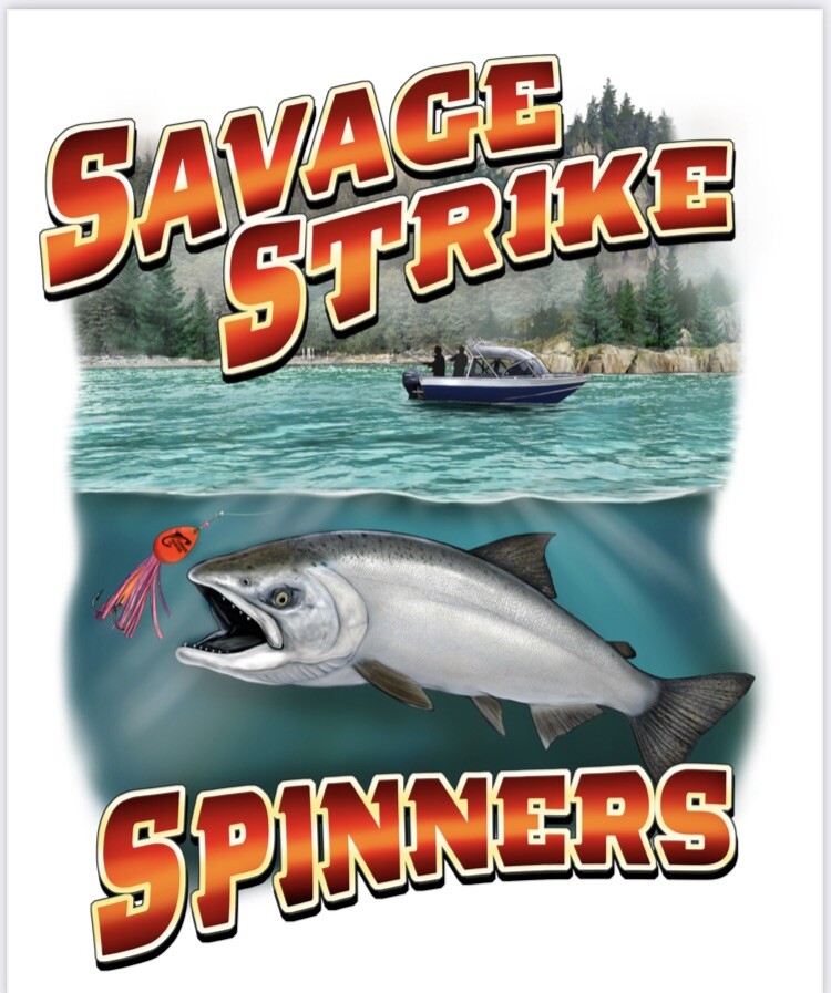 SAVAGE STRIKE - Hoochie Salmon Spinners - 3,5 Colorado - SIGNORE PESCATORE - Rame
