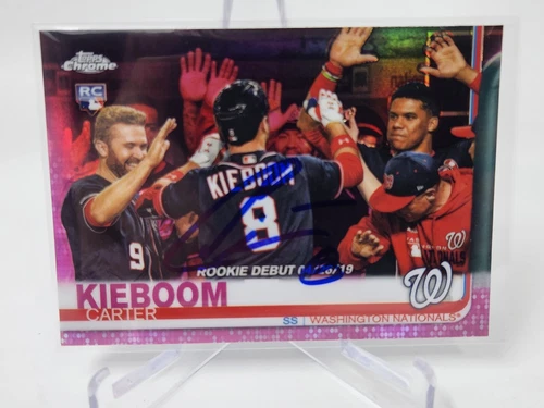 2019 Topps Chrome #59 Carter Kieboom Pink Refractor RC Rookie Auto Signed COA
