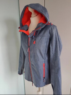 NEUwertig  SUPERDRY WINDTREKKER Windbreaker Softshell Jacke Blau/Orange Gr. L