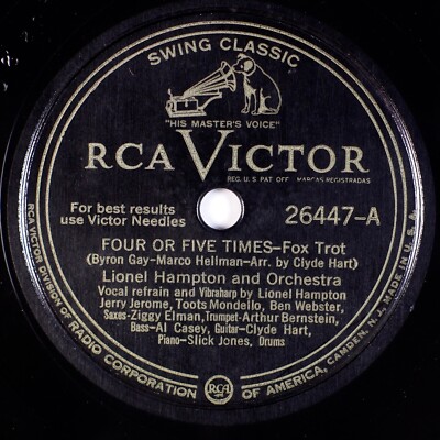 LIONEL HAMPTON: Four or Five Times US RCA Victor, 26447 Jazz 78, Ben Webster EE+