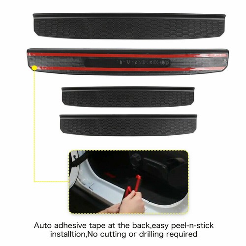 Door Sill Guards Entry Plate Strips Protective Trim For Jeep Wrangler JL JT 18+ - Bild 8 von 10