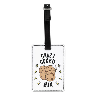 Gift Base Crazy Cookie Man Stars Visual Kofferanhänger Faux Leder Humor