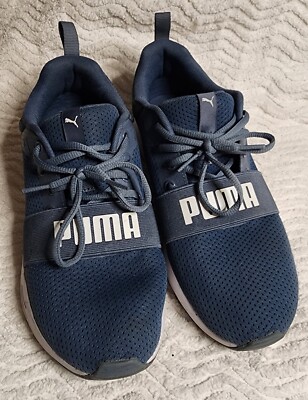 Nice PUMA Wired Run LOGO RUNNING SHOES Slate Blue Sz 10 VGUC