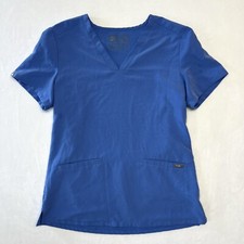 Figs Technical Collection Scrub Top Womens size S Two Pocket Blue
