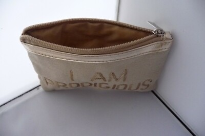  'I am Prodigious'  -  Gold Sequin Make-up / Cosmetics Bag by Nuxe _  BRAND NEW