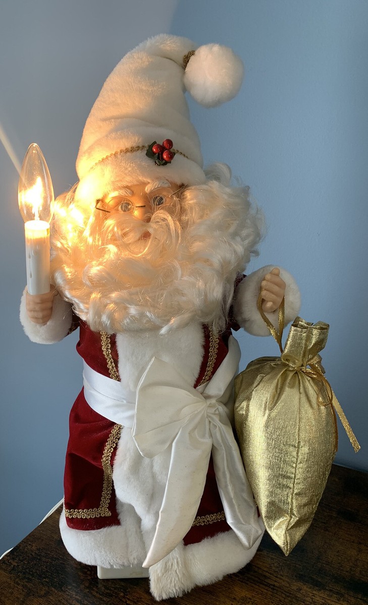 Vintage Telco Motionettes of Christmas Santa Claus with Candle