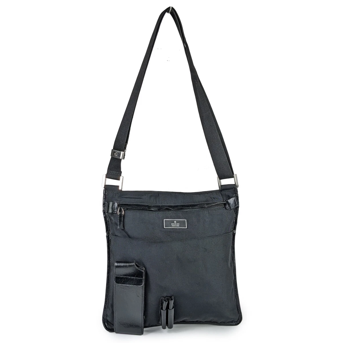 S black nylon crossbody bag