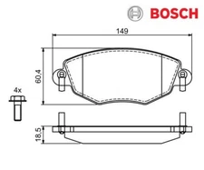 Brake pad set, disc brake Bosch 0986494724 for Ford